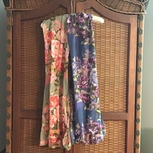 J. Jill Floral Infinity scarfs 2 in Blue shades and Green/ coral shades. NWOT